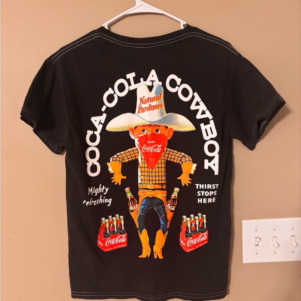 Coca Cola Cowboy Graphic T Shirt Natural Pardners Western Coke Tee S